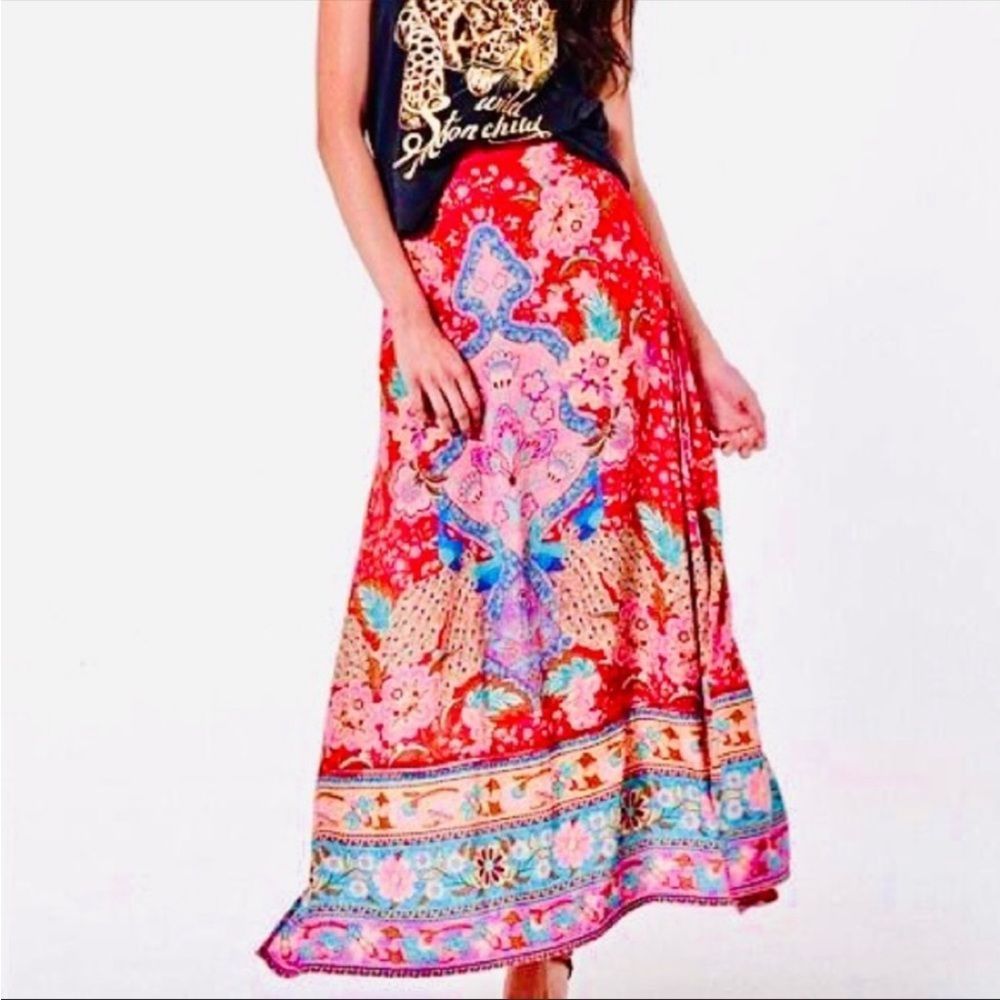 Spell & The Gypsy NWT Lotus Maxi Split Skirt in Ruby XXS - Picture 2 of 8